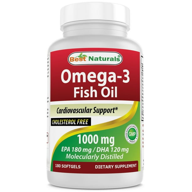 Omega3 Fish Oil 1000 mg 180 Softgels by Best Naturals Providing 300 mg
