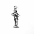 thumbnail image 1 of Sterling Silver 16" .8mm Box Chain 3D Standing Magician Holding Bunny Rabbit Pendant Necklace, 1 of 2