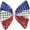 Patriotic Bow Tie Pre-Tied, variant on PMU Patriotic Silver Award Medals 2in, Red White & Blue American Flag Design, 4th of July Decorations, Party Costume Accessory for Holidays, Veterans, Election & Independence Day, (1/Pkg) Pkg/1