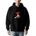 thumbnail image 2 of Men's Loose Fit Hoodie with Cartoon Brain Design - Long Sleeve Pullover Sweatshirt with Pockets Fun Illustration of a Bookworm, 2 of 7