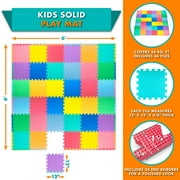 ProSource 36-Piece Foam Puzzle Mat, Kids Foam Play Mat, Homeschool Room Essentials, 6' x 6'