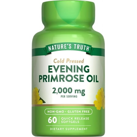 Evening Primrose Oil Capsules 2000mg | 60 Softgels | Cold Pressed | by Nature's Truth