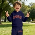 thumbnail image 4 of VeFlora Boy's Jogger Set - 2 Piece Hawaii Letter Print Graphic Pullover Hoodie Sweatshirt Sweatpants Sweatsuit Outfits(Navy3/11-12 Years), 4 of 6