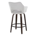 thumbnail image 6 of Mustang 26" Fixed-Height Counter Stool Set of 2 with Backs, Counter Height Chairs, Counter Height Stools Swivel, Swivel Counter Stools For Kitchen Island (Grey Fabric), 6 of 6