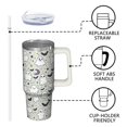thumbnail image 3 of Halloween Skeleton Ghost 30 Oz Tumbler with Handle and Straw, Cute Spooky Cup, Holiday Coffee Gift, 3 of 5