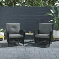 thumbnail image 2 of COSCO Outdoor Living Lakewood Ranch Steel Woven Wicker Lounge Chairs with Cushions, Black and Gray, 2 of 11
