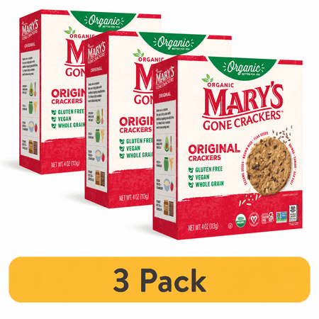 (3 pack) Mary's Gone Crackers Original Organic, Gluten Free Crackers, 4 oz