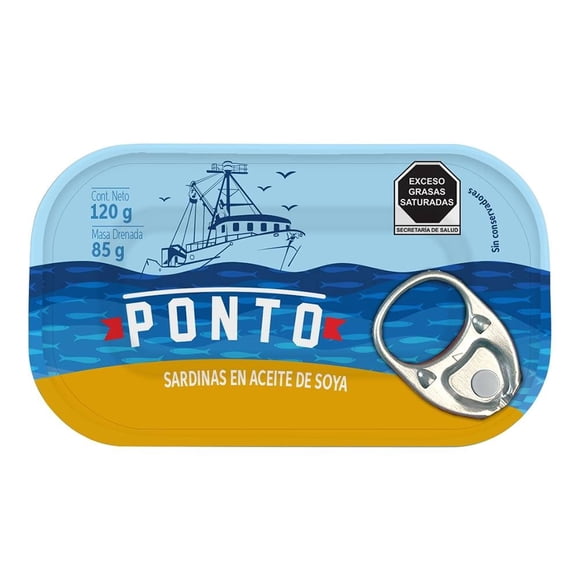 Sardinas Ponto en aceite de soya 120 g