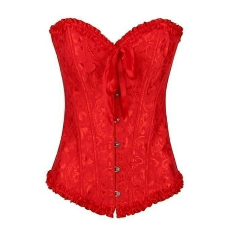 Women Court Sexy Push Up Shapewear Overbust Corset Bustier with G-string