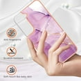 thumbnail image 4 of SaniMore for Samsung Galaxy S23 FE Case with Wireless Charging Shockproof TPU Backplane Glitter Marble Pattern Fashion Design Anti-drop Anti-fingerprint Skin-feel Cover For Galaxy S23 FE, Lightpurple, 4 of 5