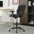 thumbnail image 3 of Okeysen Drafting Chair Standing Desk Chair, 500 LBS Leather Big and Tall Office Chair with Adjustable Armrests & Foot Ring, Modern Tall Desk Chair with Mid Back, Swivel Rolling Drafting Stool., 3 of 8