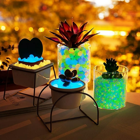 Desk Accessories Promotion Sale! Glowing Fish Tank Pebbles Glow Pebbles 200Pcs/Bag Mixed Color Outdoor Luminous Stones Glow in Dark Garden Pebbles Fish Tank Decoration Pebble Rocks Aquarium Deco