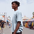 thumbnail image 4 of Dalix Astronaut Heavyweight Pigment Dye Tee Short Sleeve Cotton Shirt Mens in Ice Blue 3XL XXX-Large, 4 of 5