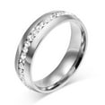 thumbnail image 1 of Crystal Wedding Ring For Womens 6mm Stainless Steel Engagement Jewelry, 1 of 6