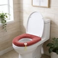 thumbnail image 5 of Toilet Seat Cushion, Removable Toilet Seat Cover, Thickened Winter Warm Toilet Seat Cushion With Carrying Handle, Acrylic Soft Non-Skid Full Coverage Household Toilet Seat Cushion, 5 of 6