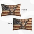 thumbnail image 2 of Naloa Deer American Flag Wall Pillowcase, Throw Pillowcase, Wrinkle-Free, Stain-Resistant with Hidden Zipper for Bedroom Sofa-16"x24", 2 of 6