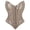 Khaki, variant on Women's Lace Hollow Out Overbust Corset Top with Pointed Cup and V Shaped Hem, Sexy Bustier with Boning Detail, for Going Out, Party, Club Events or Date Night Outfits Black L
