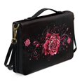 thumbnail image 3 of Kuiaobaty Red Rose Pattern Bible Cover Book Cover for Women Men PU Leather Bible Case Bible Protective with Shoulder Strap, Waterproof Bible Tote Bag Handbag Bible Accessories, L, 3 of 7