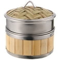 thumbnail image 1 of 1 Set Bamboo Steamer Kitchen Food Steamer Steamer Basket with Lid Cooking Tool, 1 of 8
