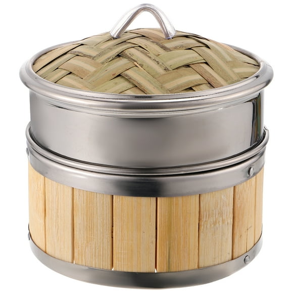 1 Set Bamboo Steamer Kitchen Food Steamer Steamer Basket with Lid Cooking Tool