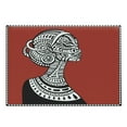 thumbnail image 1 of African Cutting Board, Hand Drawn Ethno Cultural Themed Portrait Complex, Decorative Tempered Glass Cutting and Serving Board, Large Size, Ruby Black White, by Ambesonne, 1 of 1