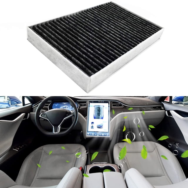 Filtro de aire de cabina EVTIME para Tesla Model S 2012-2015 con carbono