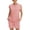 Pink, variant on Two Piece Sets for Women Crew Neck Cap Sleeve Casual T Shirts Drawstring Waist Loose Fit Summer Short Sets with Pockets Black L