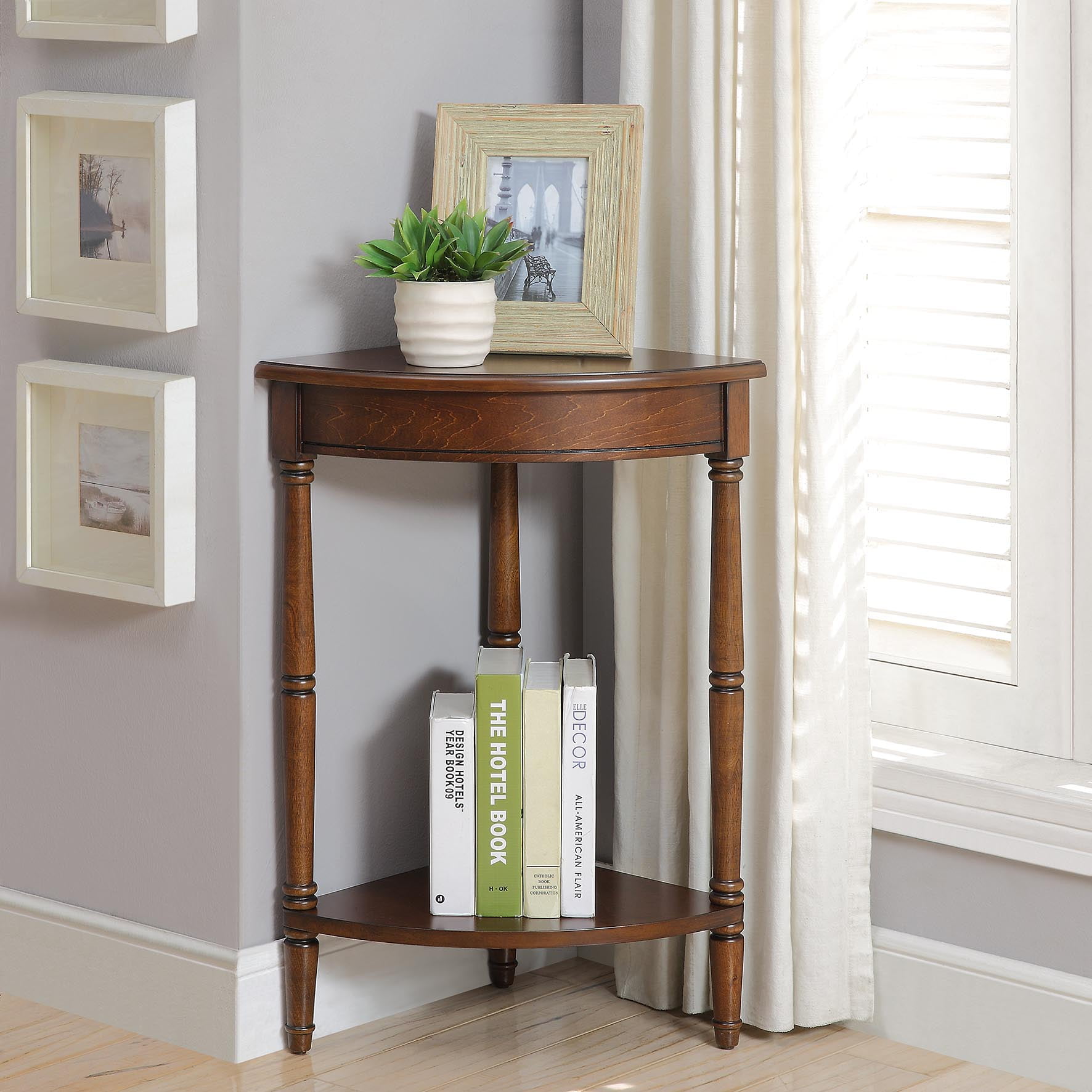 Corrine Dark Cherry Corner Table