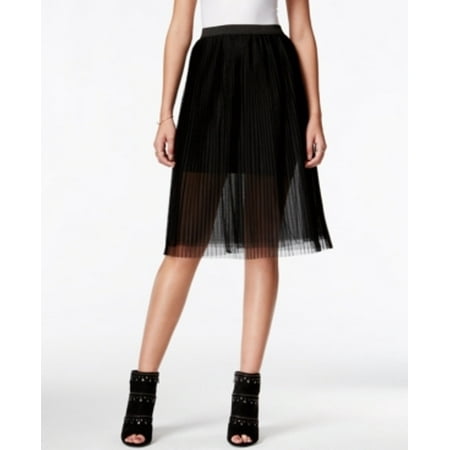 Material Girl Junior's Caviar Black Midi Skirt Size