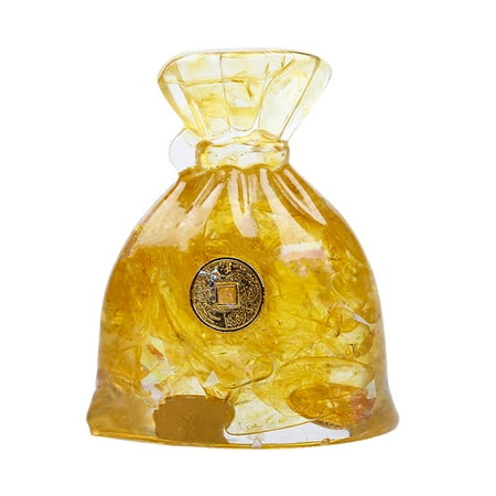 

NEGJ Handmade Glue Money Bag Small Ornaments Lucky Transfer Desktop Ornaments Spiritual Crystals