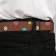 thumbnail image 4 of Buckle-Down Belt, Seatbelt Buckle Belt, Dots Brown Multi Pastel, Youth 22 to 32 Inches, 4 of 9