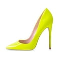 thumbnail image 2 of Zhabtuc Women's Classic Slip On Heels Sexy Pointed Toe Pumps Stiletto Pumps Party Dress Shoes Yellow Size 9, 2 of 6