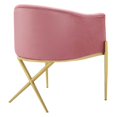 thumbnail image 5 of Pemberly Row 19" Modern Velvet Tufted Accent Dining Arm Chair in Pink, 5 of 9