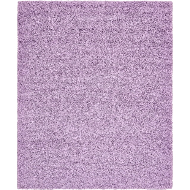 Unique Loom Solo Solid Shag Collection Area Modern Plush Rug Lush & Soft, 8' 0 x 10' 0 Rectangular, Lilac