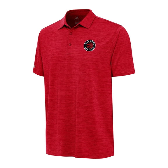 Men's Antigua  Heather Red Toronto Raptors Layout Polo