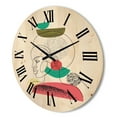 thumbnail image 3 of Designart 'One Line Portrait of Afro American Women VI' Modern Wood Wall Clock, 3 of 5