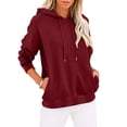 thumbnail image 3 of SYwaren Women's Pullover Hoodie Sweatshirt Casual Long Sleeve Winter Kangaroo Pocket Tops, 3 of 9