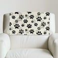 thumbnail image 5 of SCRAWLGOD Paws Print Black Beige 1 Piece Recliner Headrest Protector Non Slip Waterproof Headrest Cover PU Leather Recliner Head Rest Cover for Sofa,Office Chair 17x27 in, 5 of 7