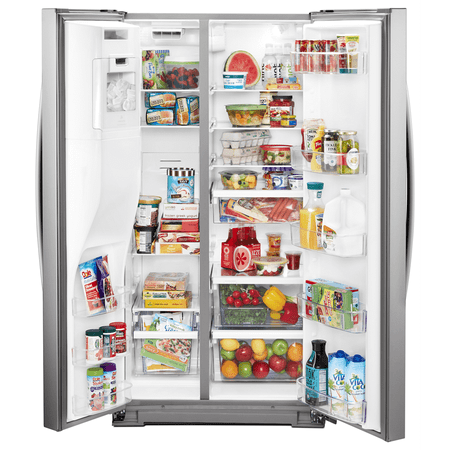 Whirlpool - 20.6 Cu. Ft. Side-by-Side Counter-Depth Refrigerator - Stainless Steel