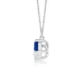thumbnail image 2 of ANGARA Lab Grown & Blue Sapphire Diamond Necklace for Women in 14K White Gold (Size-6mm| Color-F-G| Clarity-VS) | April Birthstone, Anniversary, Jewelry Gift for Women | Lab-Grown Diamond Necklace, 2 of 8