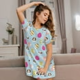 thumbnail image 3 of Naloa Happy Easter Print Women Nightgowns,Womens Loungewear,Short Sleeve Sleepwear,Comfy Ladies Nightdress, 3 of 6