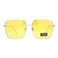 thumbnail image 1 of Womens Large Rectangle Butterfly Designer Fashion Diva Sunglasses Silver Yellow, 1 of 4