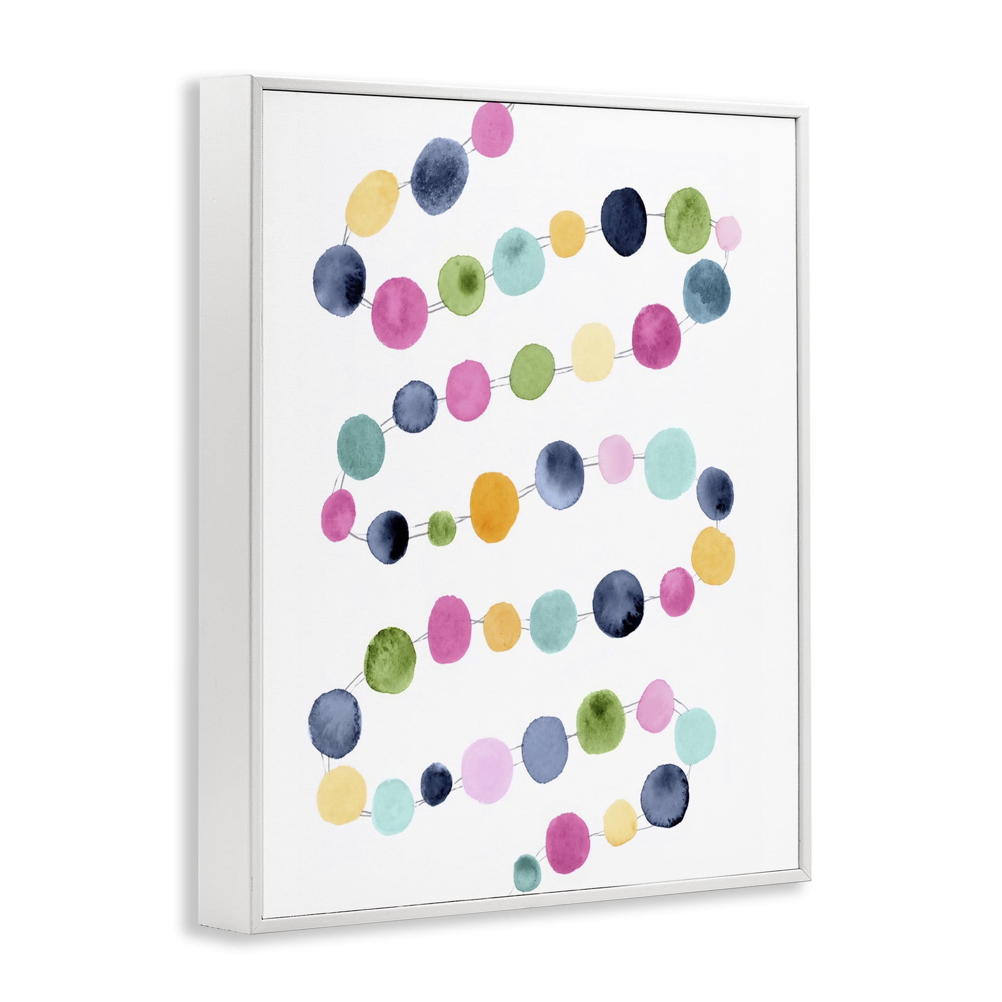 Stupell Industries Pastel Dots Pattern Abstract Painting White Framed Art Print Wall Art, 11 x 14