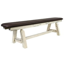 Montana Woodworks, Inc. Homestead Collection Plank Style Bench, Clear Lacquer Finish, 6 Foot w/ Saddle Upholstery