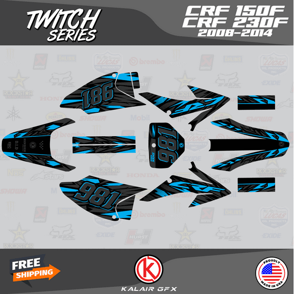 Kalair GFX Graphics Kit for Honda CRF230F (2008-2014) Twitch Series