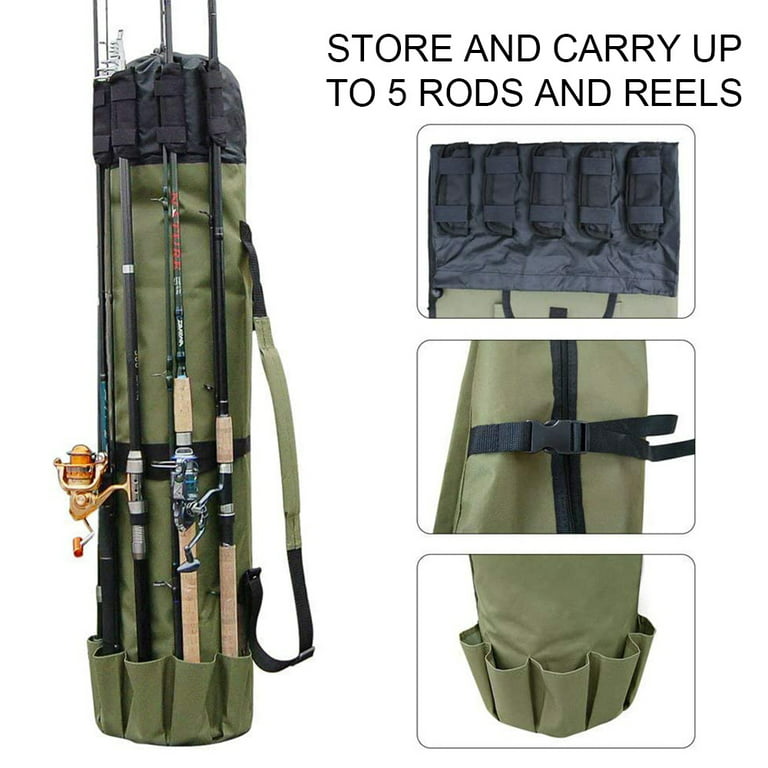 3 Fishing Rod and Reel Case, Travel Storage Bag, Pole Rod Holder