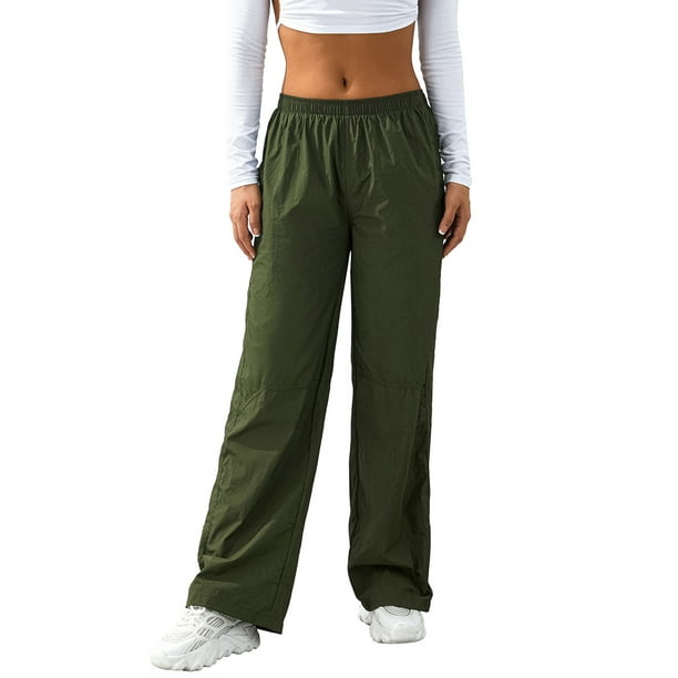 Verde Militar Pantalon Chandal Algodon Mujer VISgogo Pantalones De