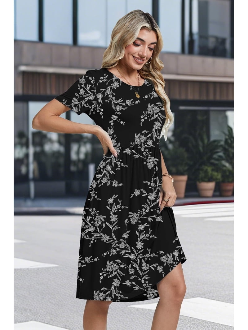a line dress below knee Maggy London Horn Short Sleeve Midi A-Line Dress