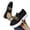 Black, variant on Platform Breathable Casual Sneakers, Women's Fashion Mesh Platform Loafers Slip On Metal Trim Chain Low Top Sneakers Comfortable Round Toe Flat Walking Shoes, Khaki 7.5