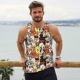 thumbnail image 6 of Hirioo Cats & Dogs Group for Men's Workout Tank Top Sleeveless Shirts Quick Dry for Men-3X-Large, 6 of 7